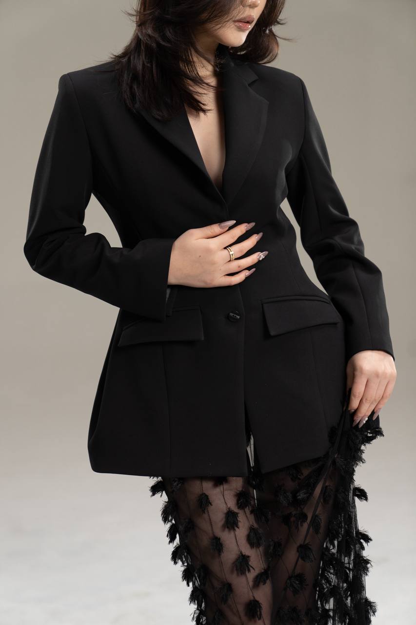 Fitted Blazer with Maxi skirt