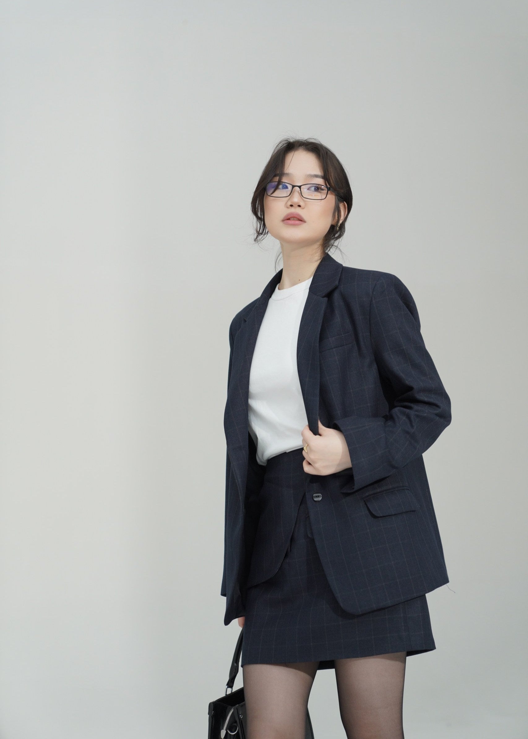 Boyfriend Blazer and Mini Skirt